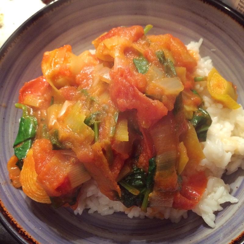 Leek, Spinach and Tomato Curry