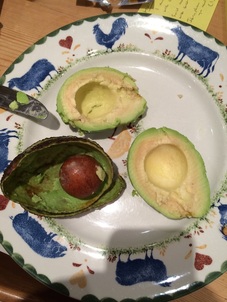 Skinned avocado