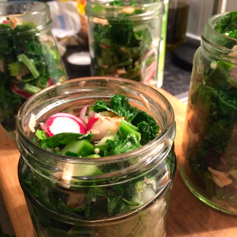 Really easy salmon salad jar