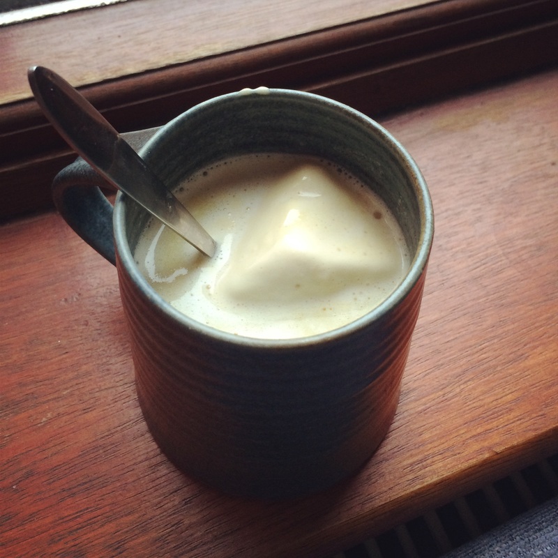 White Hot Chocolate with Baileys Ice Cream Float