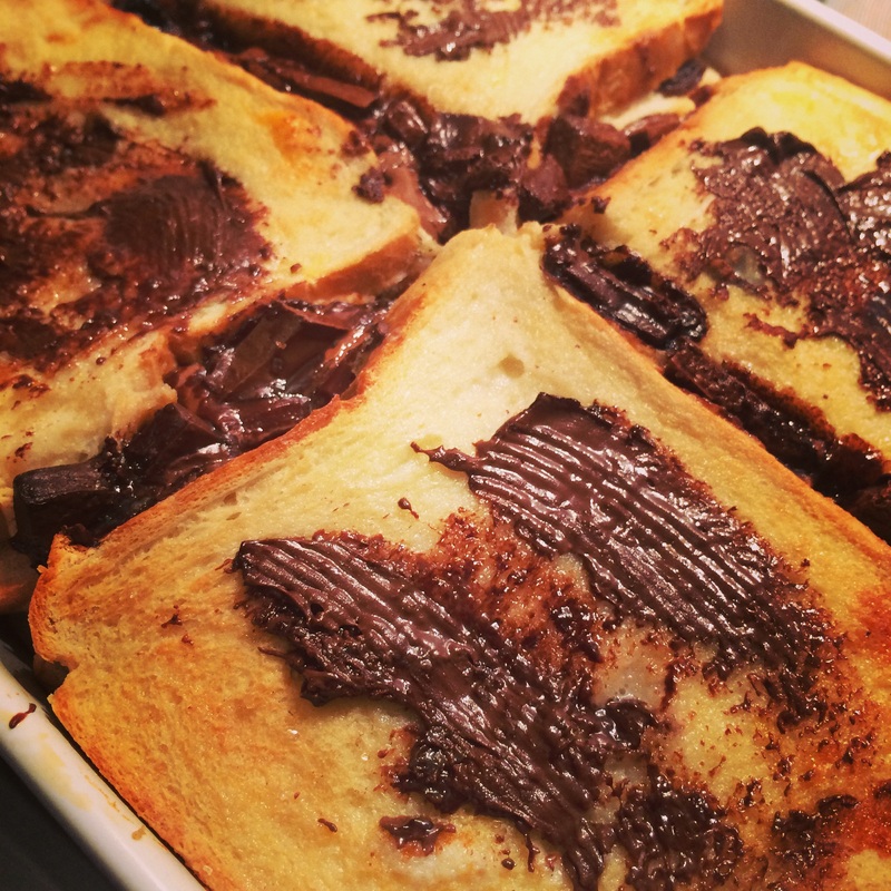Double Decker Chocolate Bread and Butter Pudding