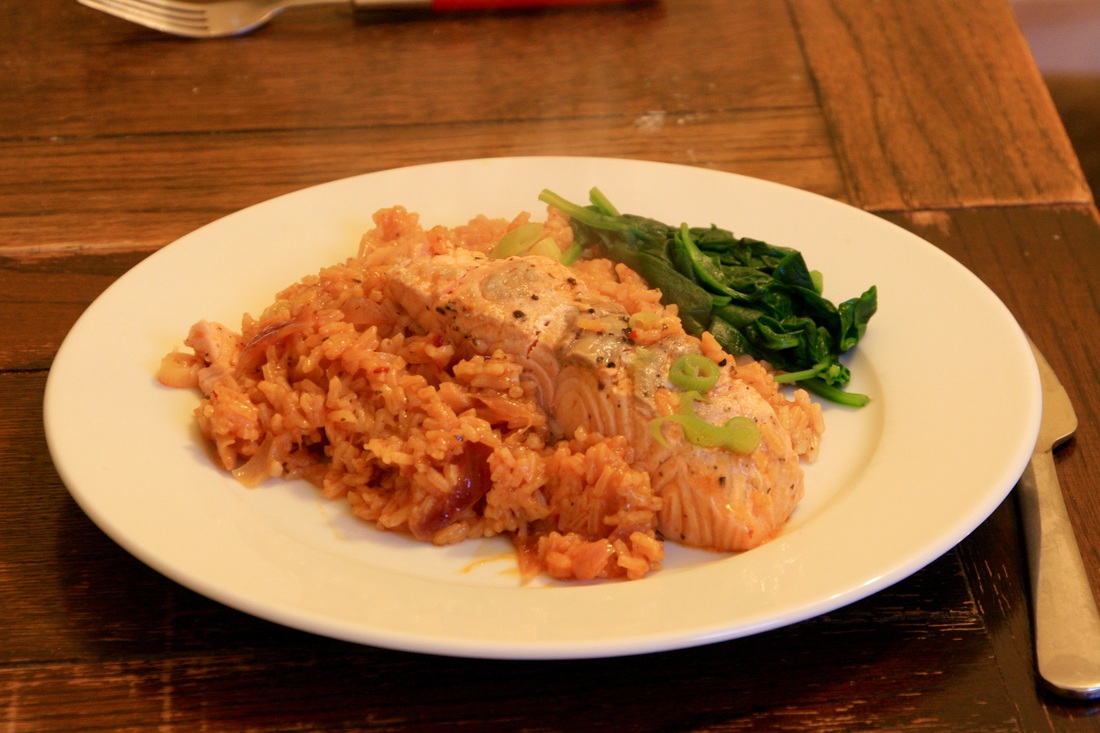 Elena's Red Thai Salmon Rice