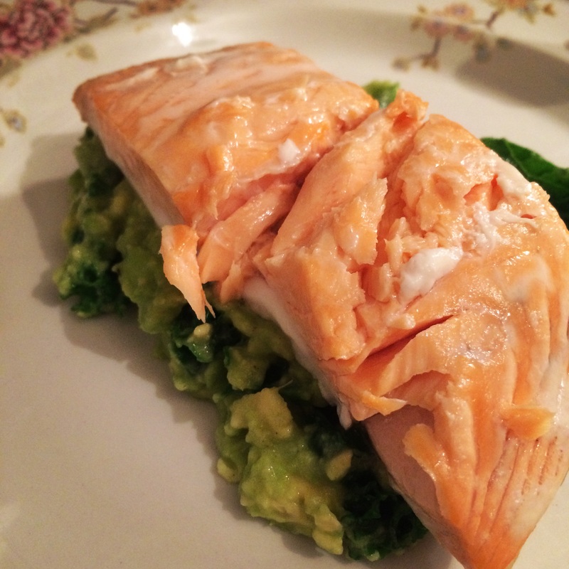 Salmon with Avocado and Kale Salad