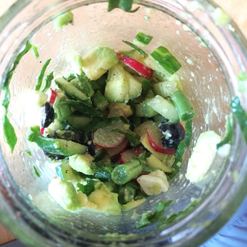 Inside salad jar