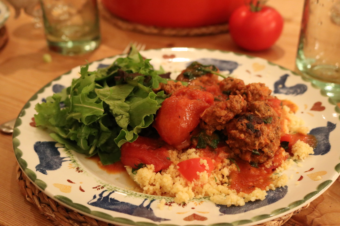 Moroccan Meatballs on Herby Couscous 